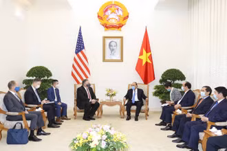 Thủ tướng Chính phủ Nguyễn Xuân Phúc tiếp Ngoại trưởng Hoa Kỳ Michael Pompeo. (Ảnh: Bộ Ngoại giao Việt Nam)