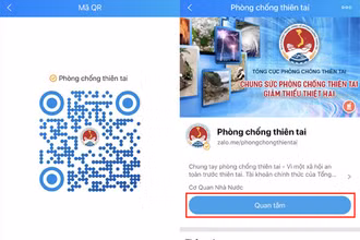 Trang Zalo của Ban Chỉ đạo TƯ về Phòng chống thiên tai.