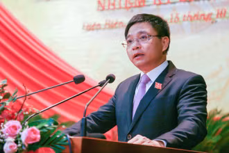 Đồng chí Nguyễn Văn Thắng, Bí thư Tỉnh ủy Điện Biên nhiệm kỳ 2020 - 2025 phát biểu tại Đại hội.