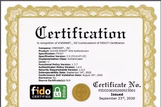 VOS của VinSmart đạt chứng nhận FIDO2 từ Liên minh Xác thực trực tuyến FIDO Alliance.