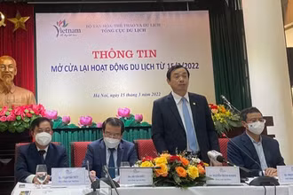 Tổng cục trưởng Du lịch Nguyễn Trùng Khánh phát biểu tại cuộc họp.
