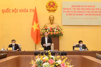 Phó Chủ tịch Quốc hội Nguyễn Đức Hải kết luận nội dung buổi làm việc. (Ảnh: quochoi.vn)