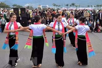 Nghệ thuật Xòe Thái. (Ảnh: TTXVN)