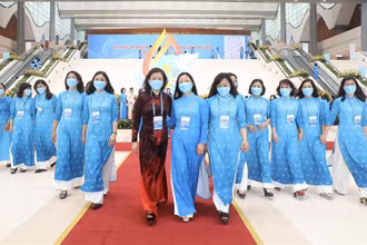 Các đại biểu dự phiên trù bị Đại hội đại biểu phụ nữ toàn quốc lần thứ XIII ngày 9/3. Ảnh: TTXVN