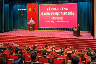 Quang cảnh buổi lễ khai giảng.