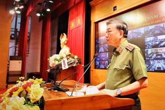 Bộ trưởng Tô Lâm phát biểu kết luận tại Hội nghị. (Ảnh: mps.gov.vn)