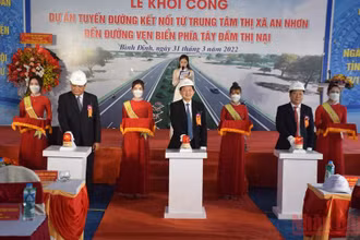 Tỉnh Bình Định khởi công dự án tuyến đường kết nối từ trung tâm thị xã An Nhơn đến đường ven biển phía tây đầm Thị Nại.
