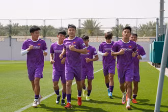 Các cầu thủ U23 Việt Nam trong buổi rèn quân. (Ảnh: VFF)