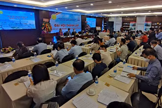 Quang cảnh Đại hội lần thứ I Câu lạc bộ Doanh nghiệp khoa học và công nghệ Thành phố Hồ Chí Minh. (Ảnh: Tùng Anh)