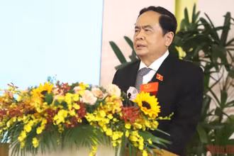 Đồng chí Trần Thanh Mẫn, Ủy viên Bộ Chính trị, Phó Chủ tịch Thường trực Quốc hội phát biểu chỉ đạo hội nghị. (Ảnh: ANH ĐÀO)