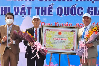 Trao bằng chứng nhận Di sản văn hóa phi vật thể cấp quốc gia Lễ hội Bà Thu Bồn.