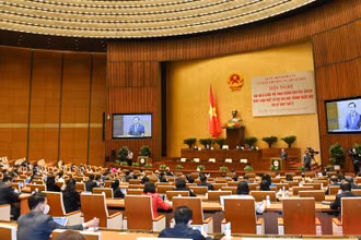 Quang cảnh Hội nghị đại biểu Quốc hội hoạt động chuyên trách thảo luận một số dự án luật trình Quốc hội tại kỳ họp thứ 3. (Ảnh: Duy Linh)