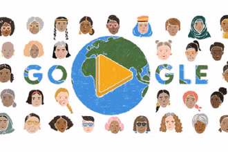 Google Doodle kỷ niệm Ngày Quốc tế Phụ nữ 2022. (Ảnh chụp màn hình)