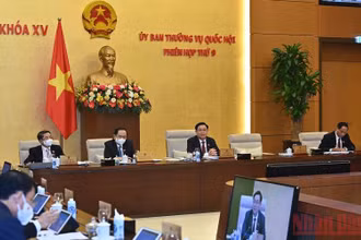 Phiên họp Ủy ban Thường vụ Quốc hội xem xét báo cáo kết quả ban đầu của Đoàn giám sát chuyên đề về tiếp công dân và giải quyết khiếu nại, tố cáo. (Ảnh Duy Linh)