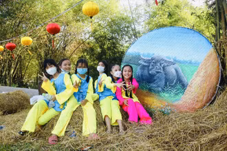 Một góc không gian xanh của Làng du lịch cộng đồng Cẩm Phú-Gò Nổi. (Ảnh: quangnamtourism)