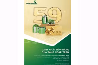 Ưu đãi hấp dẫn dành cho khách hàng nhân dịp sinh nhật 59 năm Vietcombank
