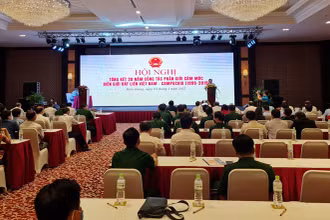 Quang cảnh hội nghị tổng kết 20 năm công tác phân giới cắm mốc biên giới trên đất liền Việt Nam-Campuchia (1999-2019).