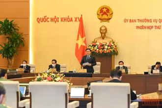 Quang cảnh phiên họp thứ 9 Ủy ban Thường vụ Quốc hội khóa XV. (Ảnh Duy Linh)