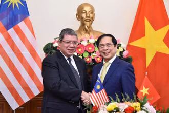 Bộ trưởng Ngoại giao Bùi Thanh Sơn tiếp đón Bộ trưởng Ngoại giao Malaysia. (Ảnh: Báo Thế giới và Việt Nam)