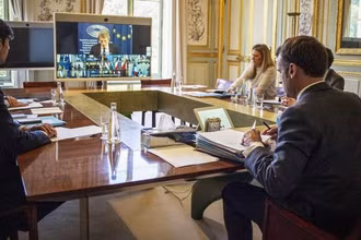 Tổng thống Pháp Emmanuel Macron dự Hội nghị thượng đỉnh Hội đồng châu Âu (EC), ngày 17 và 18-6.