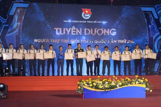 Các cá nhân được tuyên dương danh hiệu Người thợ trẻ giỏi năm 2022.
