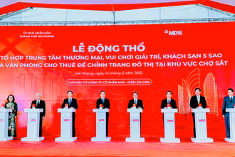Quang cảnh lễ động thổ dự án tổ hợp Trung tâm thương mại, vui chơi giải trí, khách sạn 5 sao và văn phòng cho thuê.
