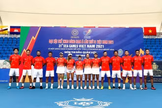 Đội tuyển quần vợt Việt Nam sẵn sàng bước vào tranh tài tại SEA Games 31. (Ảnh: VTF)