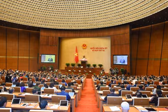 Phiên khai mạc Kỳ họp thứ ba, Quốc hội khóa XV, sáng 23/5/2022. (Ảnh: DUY LINH)
