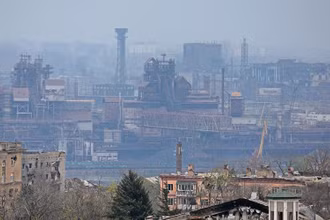 Toàn cảnh nhà máy thép Azovstal ở thành phố cảng phía nam Mariupol, Ukraine, ngày 19/4/2022. (Ảnh: Reuters)