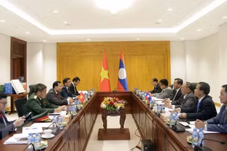Quang cảnh hội đàm. (Ảnh: Phạm Kiên/TTXVN)