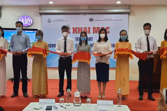 Nghi thức khai mạc Techmart nông nghiệp và công nghệ sau thu hoạch năm 2022.