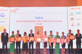 Các doanh nghiệp khoa học và công nghệ tiêu biểu năm 2022 được vinh danh tại hội nghị.