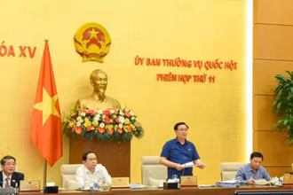 Chủ tịch Quốc hội phát biểu tại Phiên họp lần thứ 11 của Ủy ban Thường vụ Quốc hội. (Ảnh minh họa: Duy Linh/BND)