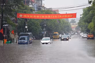 Từ tối 9 đến rạng sáng 10/5, mưa lớn trên địa bàn tỉnh Lạng Sơn khiến nhiều địa phương bị ngập úng. (Ảnh: Báo Lạng Sơn)