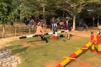 Du khách tham quan, vui chơi tại Làng.