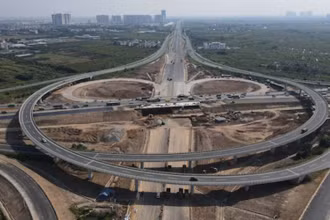 Nút giao đường Vành đai 3 với cao tốc Hà Nội-Hải Phòng đã hoàn chỉnh.