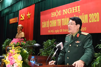 Đại tướng Lương Cường phát biểu ý kiến tại hội nghị.