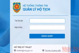 Hệ thống thông tin quản lý hộ tịch của Bộ Tư pháp.