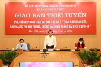 Chủ tịch Ủy ban nhân dân TP Hà Nội Chu Ngọc Anh phát động đợt thi đua đặc biệt để vượt qua đại dịch Covid-19 trên địa bàn Hà Nội.