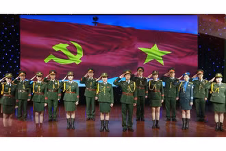 Đội tuyển Văn hóa- Nghệ thuật Quân đội nhân dân Việt Nam tham gia Cuộc thi "Đội quân văn hóa" tại Army Games 2021. (Ảnh: chụp màn hình) 