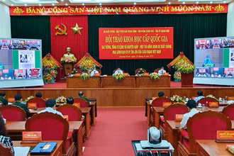  Quang cảnh Hội thảo tại điểm cầu Quảng Bình.