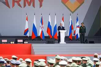 Tổng thống Nga Vladimir Putin phát biểu tại lễ khai mạc chính thức Army Games 2021 và diễn đàn Army-2021.
