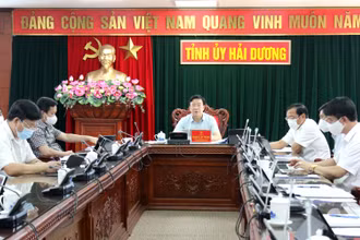 Thường trực Tỉnh ủy Hải Dương họp sáng 18/8, quyết định công tác hỗ trợ phòng, chống dịch Covid-19.