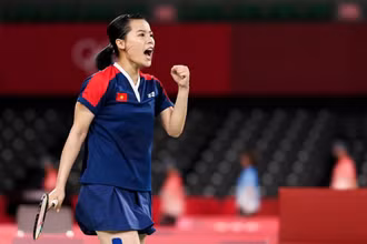 Nguyễn Thùy Linh tăng 3 bậc trên bảng xếp hạng Cầu lông Thế giới. (Ảnh: Getty)