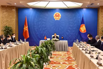 Quang cảnh buổi tiếp. (Ảnh: TRẦN HẢI)