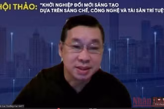 TS Trần Lê Hồng, Phó Cục trưởng Cục Sở hữu Trí tuệ trao đổi tại hội thảo.
