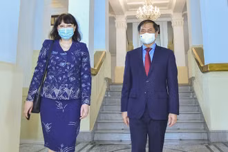 Bộ trưởng Ngoại giao Bùi Thanh Sơn đã tiếp Đại sứ Rumani Cristina Romila. (Ảnh: Bộ Ngoại giao)