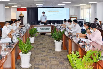 Toàn cảnh buổi họp báo.