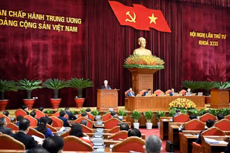 Hội nghị lần thứ tư Ban Chấp hành Trung ương Đảng khóa XIII. (Ảnh: ĐĂNG KHOA)
