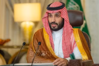 Thái tử Saudi Arabia Mohammed bin Salman phát biểu tại diễn đàn "Sáng kiến xanh Saudi" ở Riyadh ngày 23/10. (Ảnh: AFP/TTXVN)